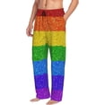 thumbnail image 3 of Kdxio Colorful Glitter Rainbow Print Men's Sleep Pajama Pant Lounge Pants with Pockets, 3 of 8