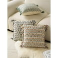 thumbnail image 7 of Fennco Styles Yarn Dyed Jacquard Decorative Filled Throw Pillow 18" W x 18" L - Black Striped Fringe Cushion for Home, Couch, Bedroom, Living Room and Office Décor, 7 of 7
