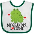 thumbnail image 3 of Inktastic Grandpa Loves Me Frog Boys or Girls Baby Bib, 3 of 4