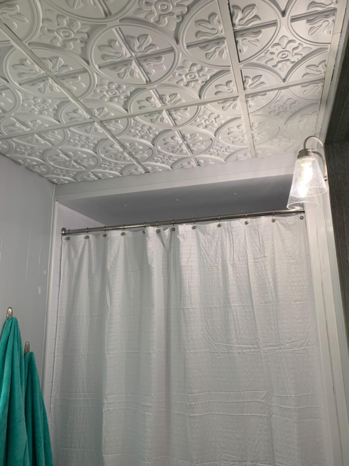 Frienda 18 Pcs 2ft X 2ft White Ceiling Tiles Smooth PVC Ceiling Panel