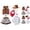 Khaki, variant on VOUZZA Cowboy Girls 5-Piece Outfit Long Sleeve Shirt Cardigan Vest Denim Skirt Hat Western Kids Clothes Set Matching Suits