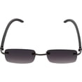 thumbnail image 2 of GFDYREE Retro Wood Buffs Vintage Style Gangster Rimless Clear Lens Rectangular Metal & Wood Eye Glasses, 2 of 3