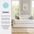 thumbnail image 4 of Martha Stewart Twin Upholstered Platform Daybed with Pull Out Trundle, Cushioned Headboard, Footboard, Side Rails, Trundle, No Box Spring Required, Off-White, 4 of 11