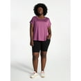 thumbnail image 2 of Terra & Sky Women's Plus Size Bike Shorts with Pocket, Sizes 0X-5X, 2 of 5