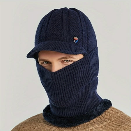 EIMELI Ultimate Winter Warmer - Integrated Neck Gaiter Mask & Knitted Hat - Ultra-Warm One-Piece Design for Outdoor Fishing and Adventures - Snug Stylish and Versatile