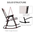 Outsunny Mesh Outdoor Patio Folding Rocking Chair Set Porch Lawn