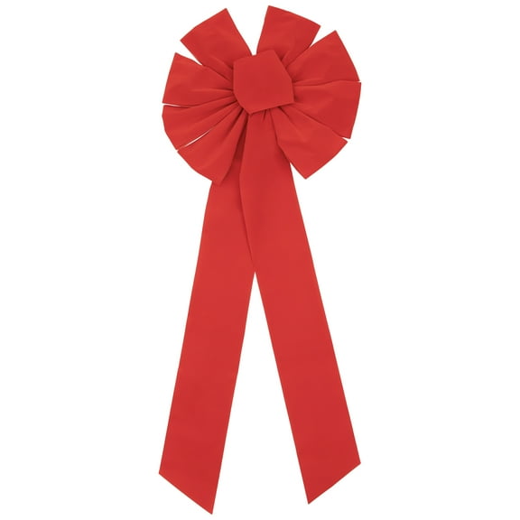 Northlight 14" x 34" Red 9-Loop Velveteen Christmas Bow Decoration