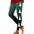 thumbnail image 2 of MKLEKYY Leggings con estampado navideño de muñeco de nieve para mujer, pantalones de yoga elásticos y atléticos para fitness y uso festivo., 2 of 4