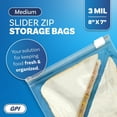 thumbnail image 5 of 1000 Count - Slider Zip Quart Food Storage Bags, 8" x 7" 3 Mil Heavy Duty, Strong & Durable For Freezer Storage, For Sandwiches, Snacks & More. GPI, 5 of 14