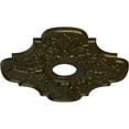 thumbnail image 3 of Ekena Millwork 17 3/4"OD x 3 1/8"ID x 1"P Peralta Ceiling Medallion (Fits Canopies up to 4 5/8"), Hand-Painted Green Gold, 3 of 6