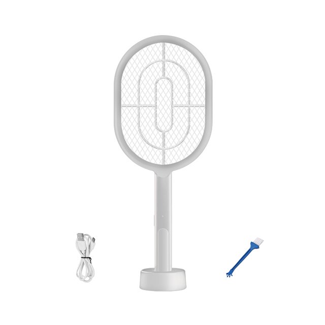 Matsuzay Fly LED USB Bug eléctrico Raqueta Dispositivo de control de plagas portátil recargable Repelente de insectos y plagas Blanco Matsuzay HA005852-02