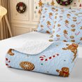 thumbnail image 4 of Erosebridal Gingerbread Cookies Quilt Full 3-Piece,Christmas Baking Full Bedspread Sets,Sky Blue,1 Coverlet and 2 Pillowcases, 4 of 7