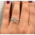 thumbnail image 3 of Jewelerix Radiant Cut Moissanite Engagement Ring with Pave Band, 10K White Gold Plated, Elegant Solitaire Look for Women, 3 of 5