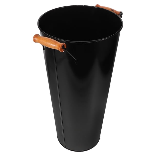 UPOUART Support de Bois de Chauffage en Métal Noir avec Poignée Support de Bois de Chauffage Intérieur Robuste et Panier de Rangement pour Cheminée