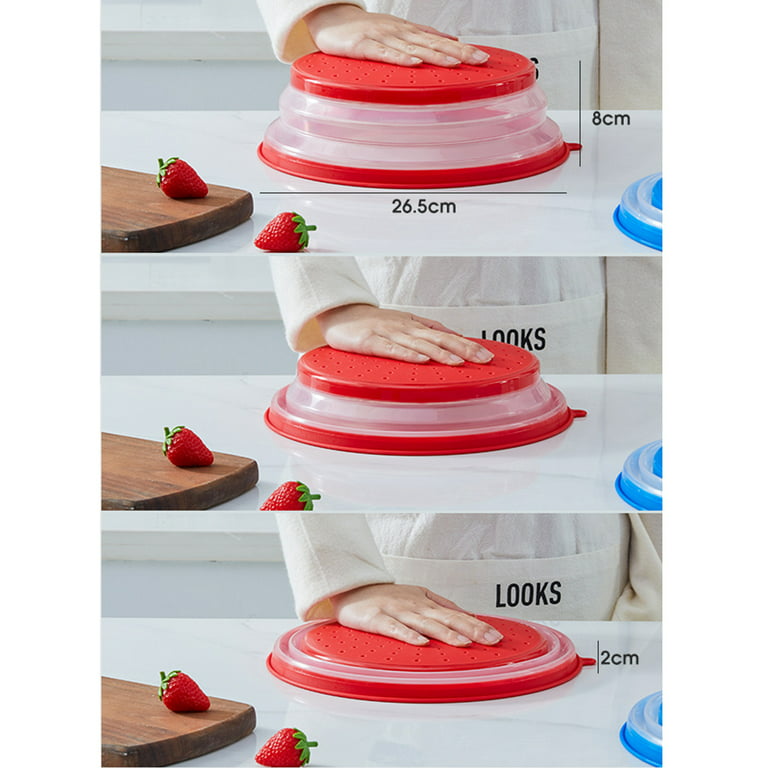 10.5inch Foldable Microwave Cover with Hook Design Multi-purpose Microwave  Sleeve Drainer Basket BPA Free Dishwasher-Safe - AliExpress