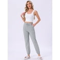 thumbnail image 3 of DARING DIVA Women's Drawstring Elastic Waist Cotton Pajama Pants XS Grey Stripe, 3 of 6