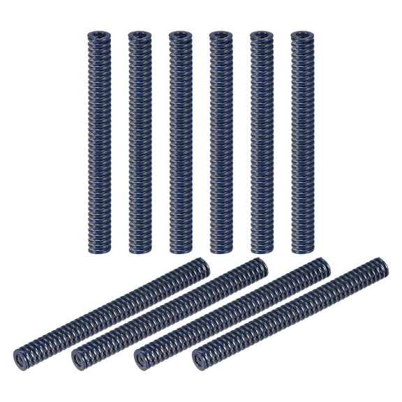 Uxcell Die Spring 10 Pack 8mm OD 80mm Long Spiral Stamping Light Load Compression Die Springs, Blue