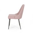 thumbnail image 6 of GDF Studio Ancona Modern Fabric Upholstered Dining Chairs, Set of 2, Light Blush and Gunmetal, 6 of 7