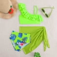thumbnail image 4 of Linfrsh Baby and Toddler Girl Ruffle Bikini Swimsuit, 2-Piece, Sizes 12M-5T(Light Green,10-11 Years), 4 of 5