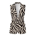 thumbnail image 2 of Uorisanigo Zebra Stripe Long Vest for Women Open Front Women's Suit Vest Top Size L Lightweight Sleeveless Vests Blazer Fashion Outfit, 2 of 7