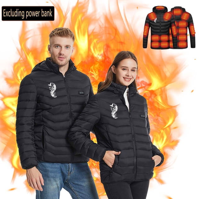 Chaquetas y abrigos casuales de manga larga con capucha, con USB, temperatura constante, calefactables, resistentes al viento, talla grande, para hombre y mujer, invierno 2021