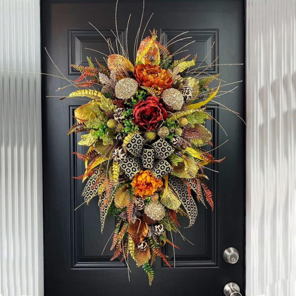Front Door Fall Wreath Artificial Wreath Home Accessories Indoor Improvement 