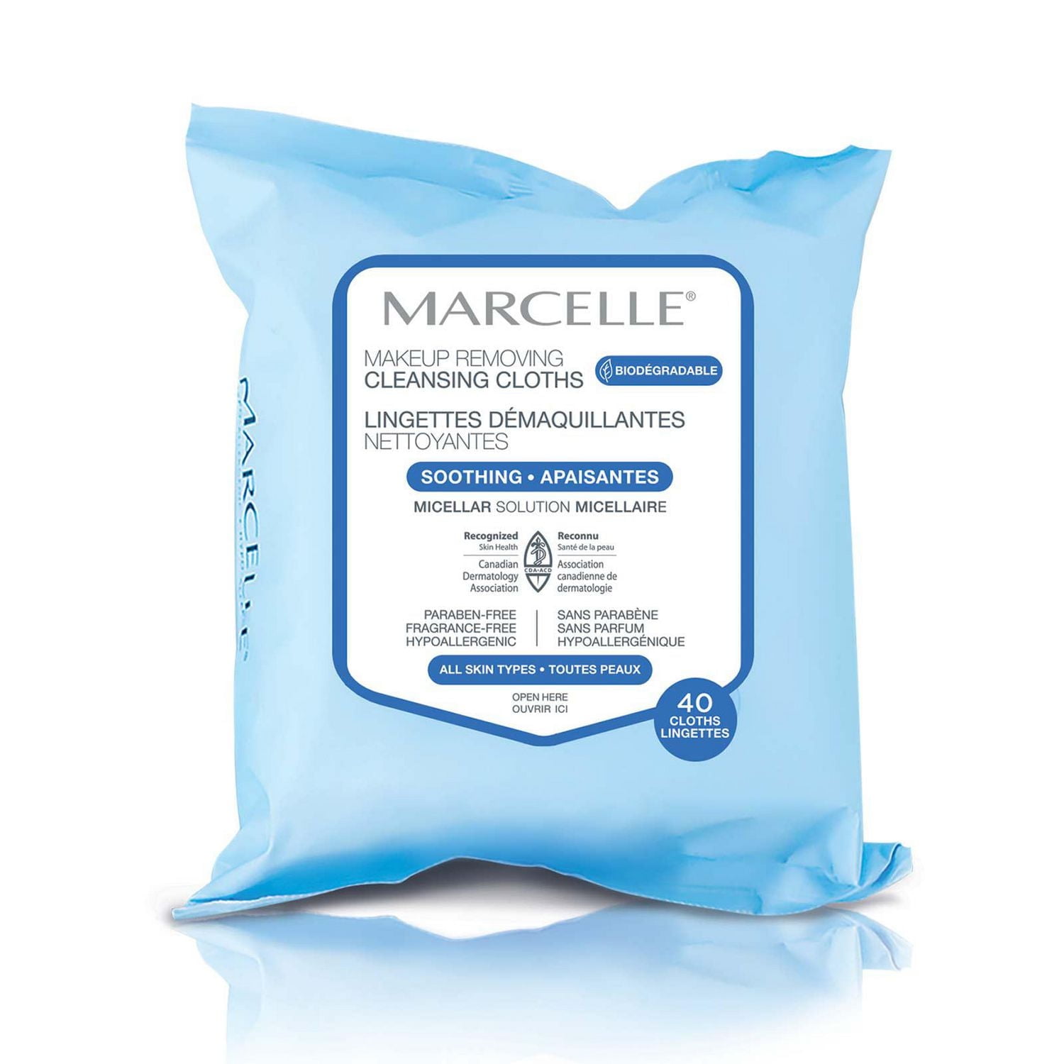 Marcelle Biodegradable and Recyclable Cleansing Cloths, 25 cloths, 40 ct