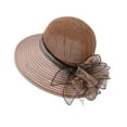 thumbnail image 3 of LRen Women Tea Party Hats Elegant Women's Wide Brim Sun Hat for Summer Wedding Bridal and Garden Tea Party Occasions Khaki, 3 of 8