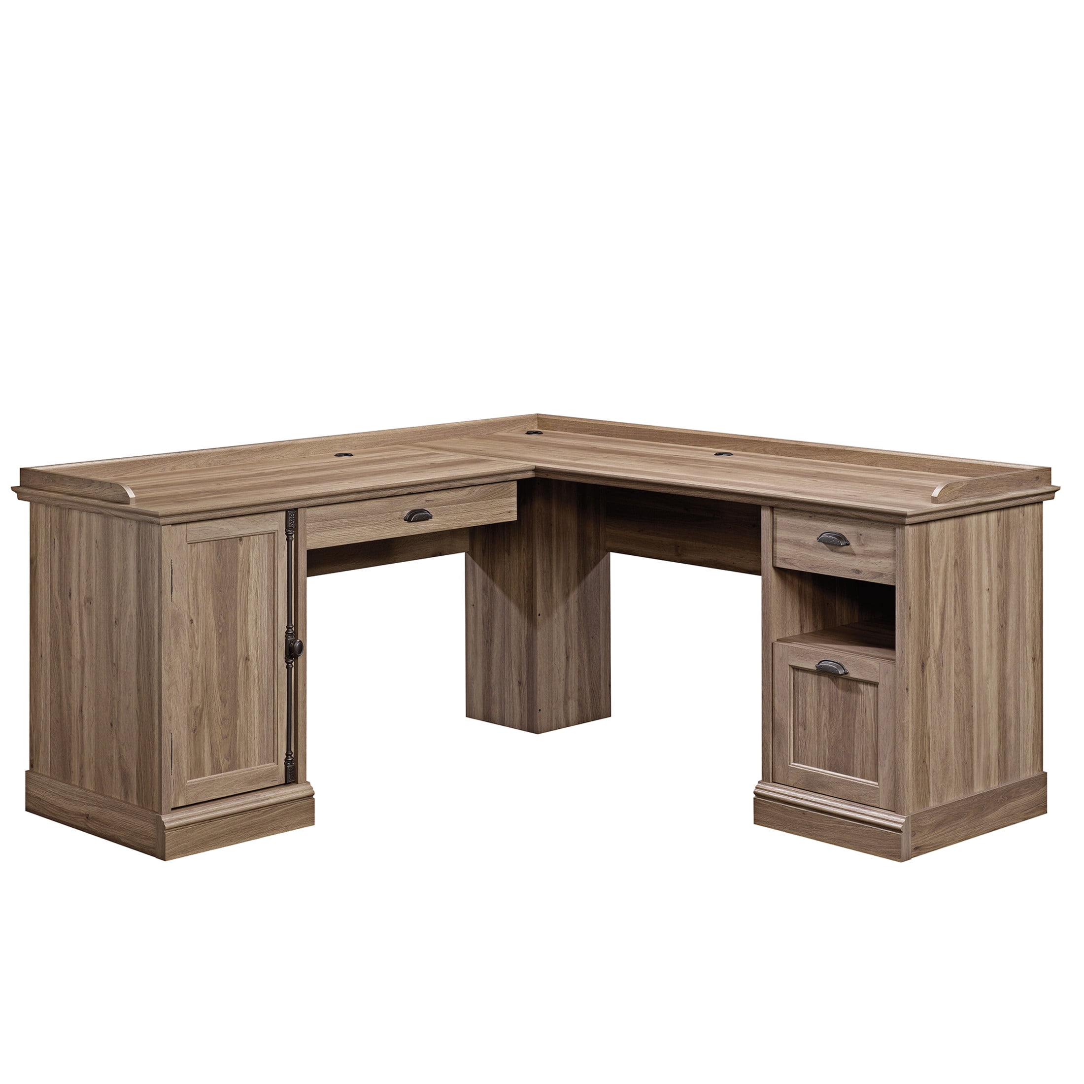 Sauder Barrister Lane L-Shaped Desk, Salt Oak Finish