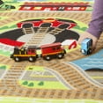 thumbnail image 3 of Melissa & Doug Round The Rails Train Rug with 3 Linking Wooden Train Cars (99 x 91 cm), 3 of 9