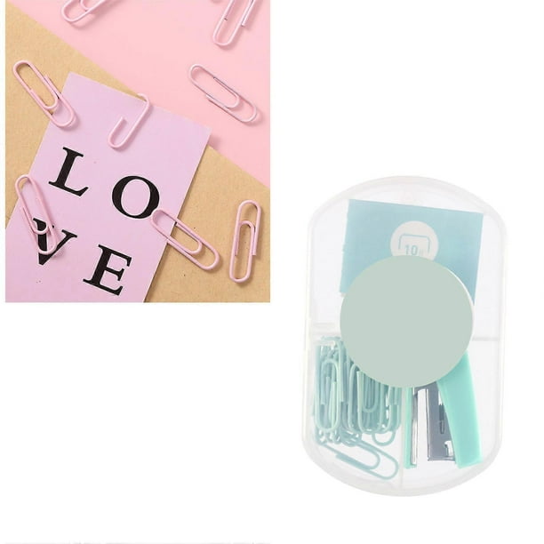 Mini Stapler Effort Saving Portable Small Cute Stapler with Staple and Paper Clip for Office School Mint Green