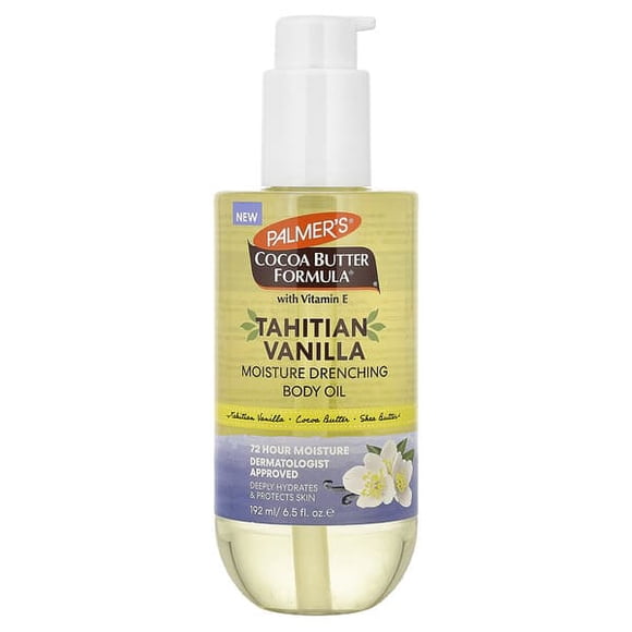 Palmer's , Formule au Beurre de Cacao® avec Vitamine E, Huile Corporelle Hydratante, Vanille de Tahiti, 6,5 fl oz (192 ml)