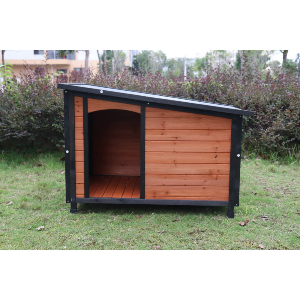 Holaki Extra Large Dog House Outdoor Weatherproof Wooden Dog Kennel Dog Houses for Large Dogs Outside Indoor Dog House Doghouse for Winter with Raised Feet,Natural