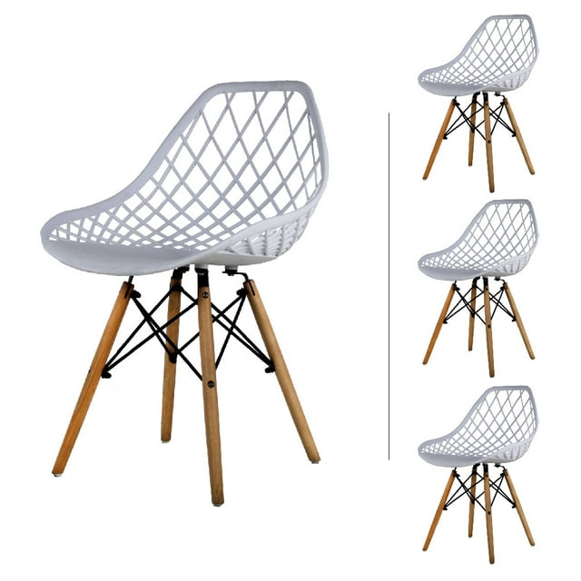 Set de 4 Sillas Eames comedor Vento Plastico Blanco Mundo In Hogar