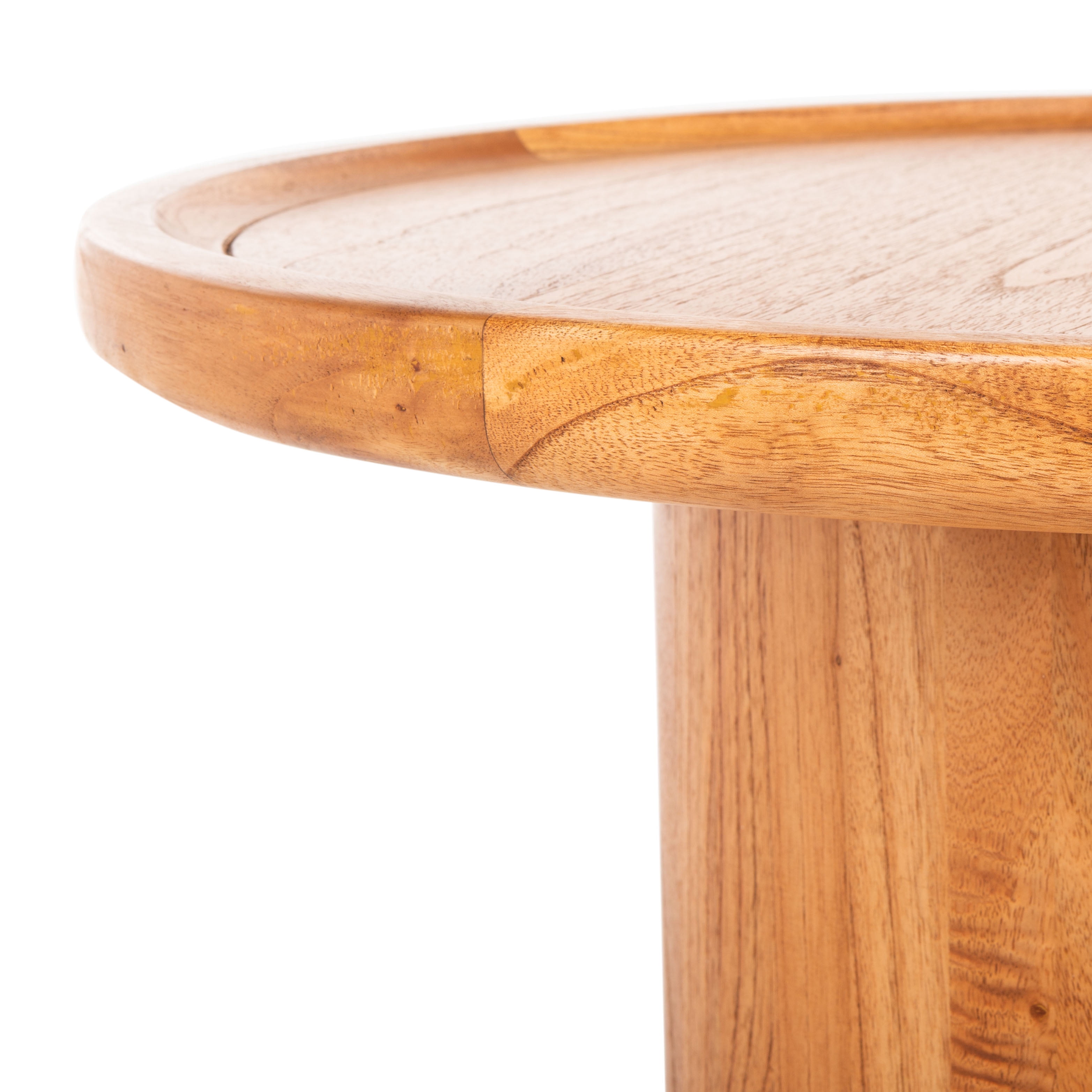 SAFAVIEH Devin Solid Round Pedestal Coffee Table, Natural Brown