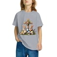 thumbnail image 4 of Aloohaidyvio Easter Cross Shirt Minimalist Easter Cotton Tee for Girls, Small Cross Chest Print - Casual Spring Outfit 3 Years, 4 of 4