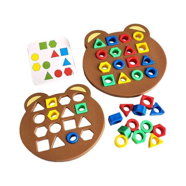 Tachiuwa Geometric Shape Matching Board Game Educational Puzzle Toy Montessori Toy Jigsaw Double