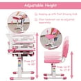 Gymax Height Adjustable Kids Desk Chair Set Study Drawing w/Lamp