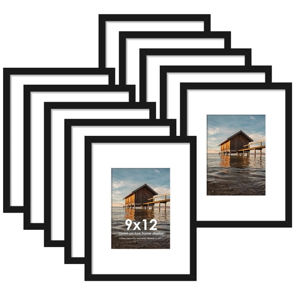 Fisnish 9x12 Picture Frame Sef of 10, Display Pic