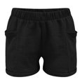 thumbnail image 4 of FASHOFT Boys Linen Shorts Summer Elastic Waist Casual Shorts for Boys with Pockets Black 5-6 Years, 4 of 5