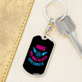 thumbnail image 6 of Born to Fly Mom Stainless Steel or 18k Gold Premium Swivel Dog Tag Keychain, 6 of 16