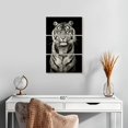 thumbnail image 2 of Elephant Stock Powerful Tiger Portrait Wall Art - Vertical Multi Panel Canvas - Living Room Wall Decor - Animal Multi Panel - Gray And Black Decor - 14" x 23", 2 of 4