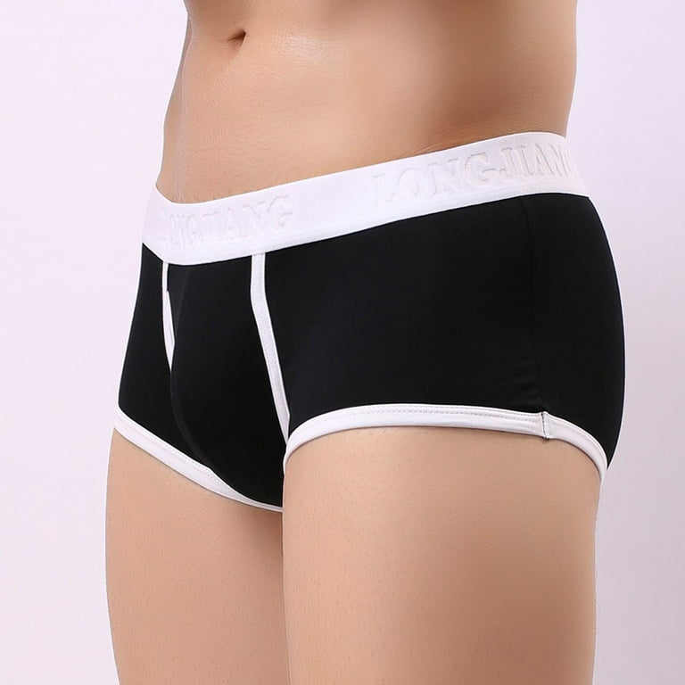 Aayomet Boxer Brief For Men Men's Cotton Stretch Underwear Support Briefs  Wide Waistband Multipack,Black M 