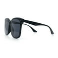 thumbnail image 6 of Womens XXL Oversized Inset Lens Large Coverage Horn Rim Plastic Sunglasses All Black, 6 of 7