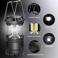 thumbnail image 3 of 2 Pack LED Battery Operated Lights, Portable Survival Battery Powered Lamp, Camping Lantern, Suitable for Hurricane, Emergency, Storm, Outages, Outdoor Collapsible Lanterns, Black, 3 of 7