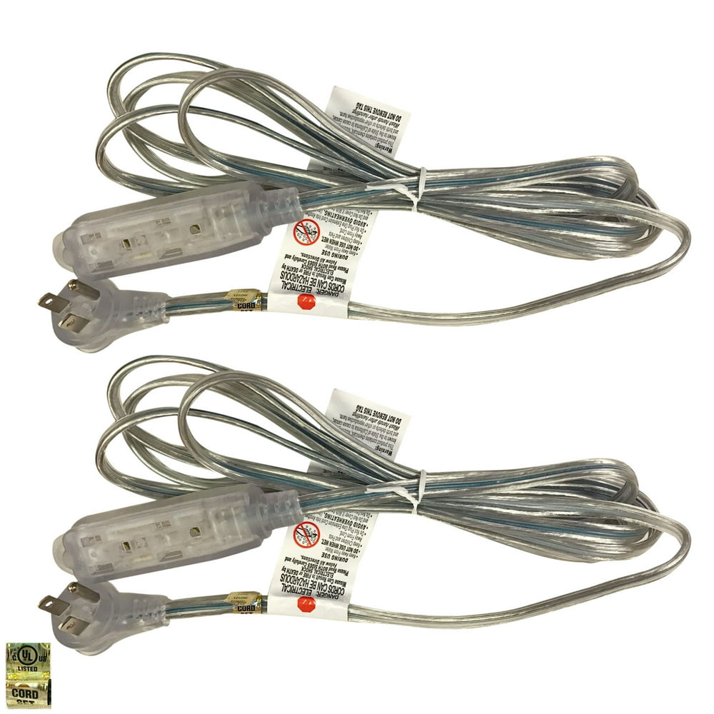Royal Designs Clear Silver 12 Foot Indoor/Outdoor Extension Cord, Set