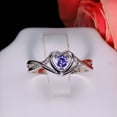 thumbnail image 3 of Christine Engagement Ring for Women Promise Heart Birthstone Cz Sterling Silver by Ginger Lyne, 3 of 6