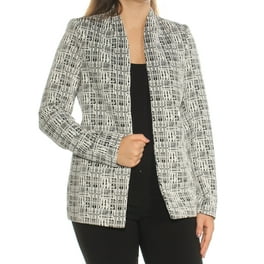 Calvin Klein BLACK Women's Faux-Leather Open-Front Blazer, US 16