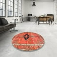 thumbnail image 3 of Ahgly Company Indoor Square Traditional Mango Orange Persian Area Rugs, 4' Square, 3 of 6