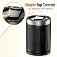 thumbnail image 3 of EuKer 1500W Ceramic Heater, Portable Space Heater with Remote Control, ECO Thermostat & 60° Oscillation Mode for Office, Bedroom & Home, Silver, 3 of 7
